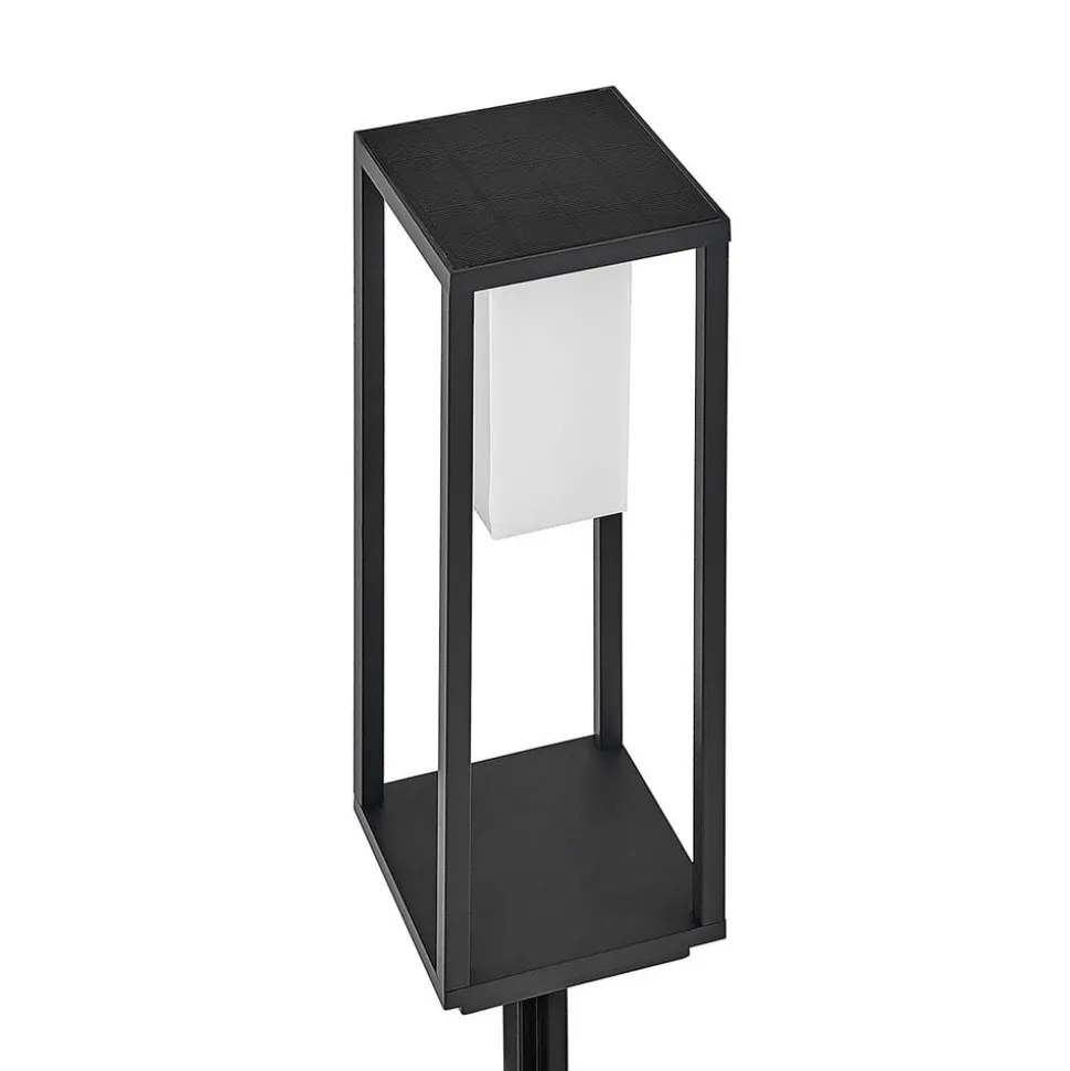Lucande LED-solcellelampe Eliel, højde 50 cm, sort