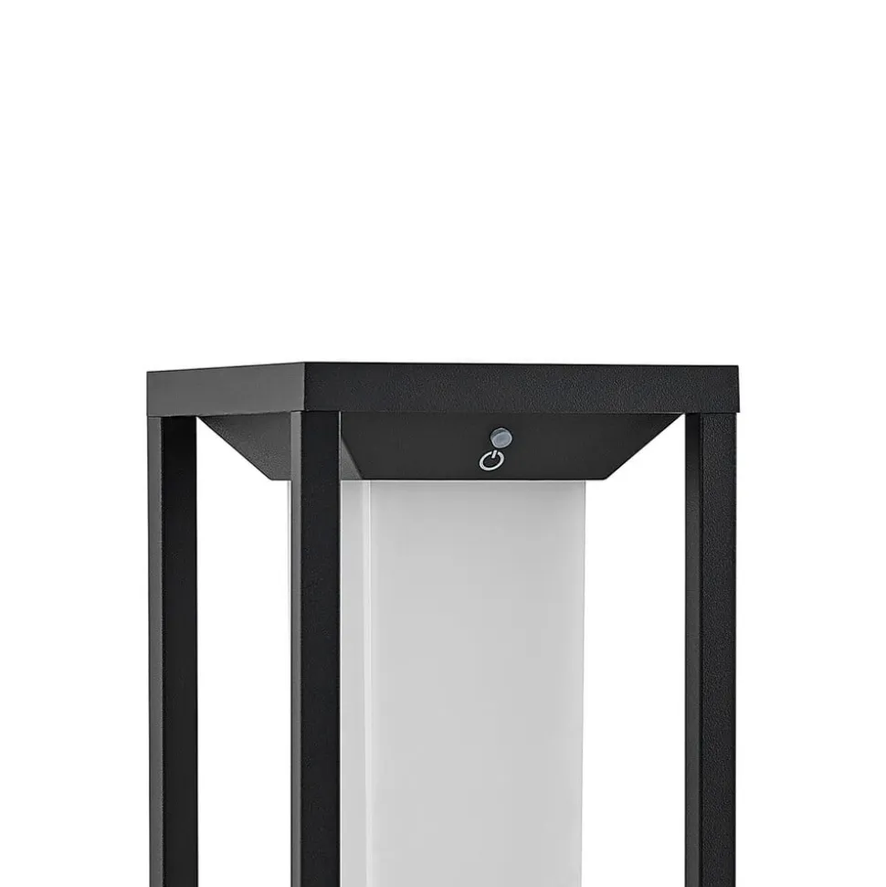 Lucande LED-solcellelampe Eliel, højde 50 cm, sort