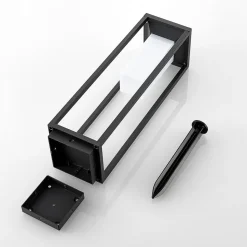 Lucande LED-solcellelampe Eliel, højde 50 cm, sort