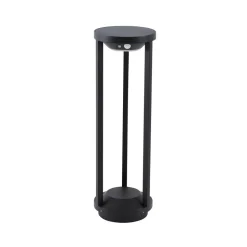 Lucande LED-solcellelampe Nilea, Ø 16 cm, sort, sensor