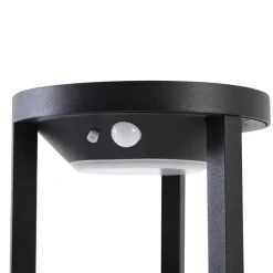 Lucande LED-solcellelampe Nilea, Ø 16 cm, sort, sensor