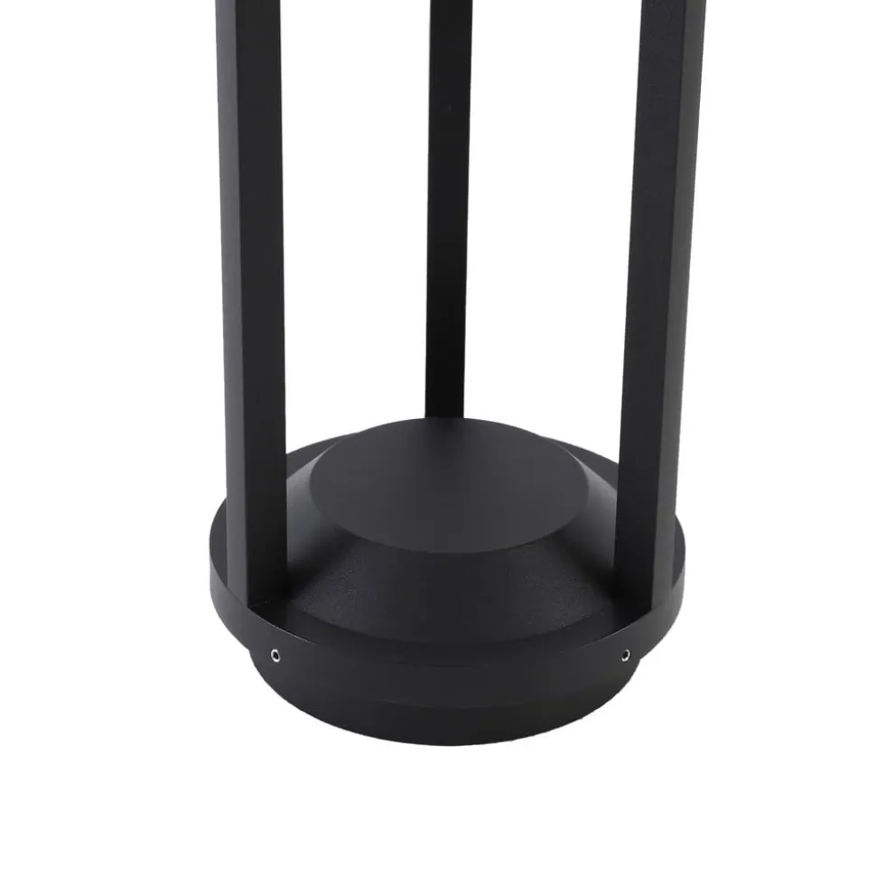 Lucande LED-solcellelampe Nilea, Ø 16 cm, sort, sensor