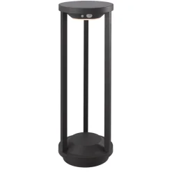 Lucande LED-solcellelampe Nilea, Ø 16 cm, sort, sensor