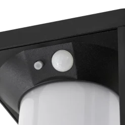 Lucande LED-solcellelampe Tilena, sort, aluminium, sensor