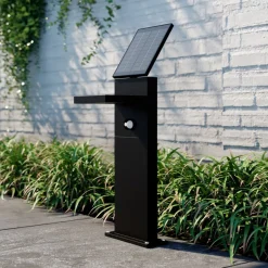Lucande LED-solcellelampe Silvan, 60 cm, sensor, antracit