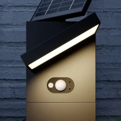 Lucande LED-solcellelampe Silvan, 60 cm, sensor, antracit