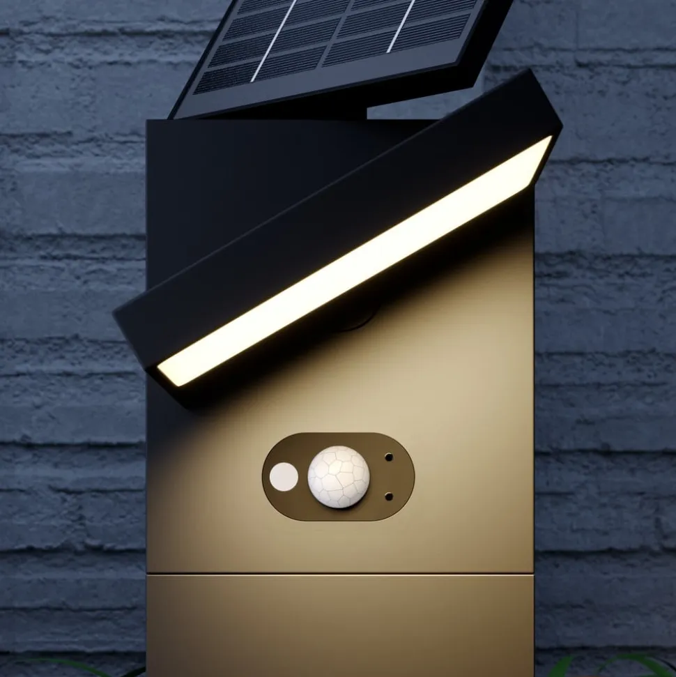 Lucande LED-solcellelampe Silvan, 60 cm, sensor, antracit