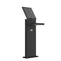 Lucande LED-solcellelampe Silvan, 60 cm, sensor, antracit