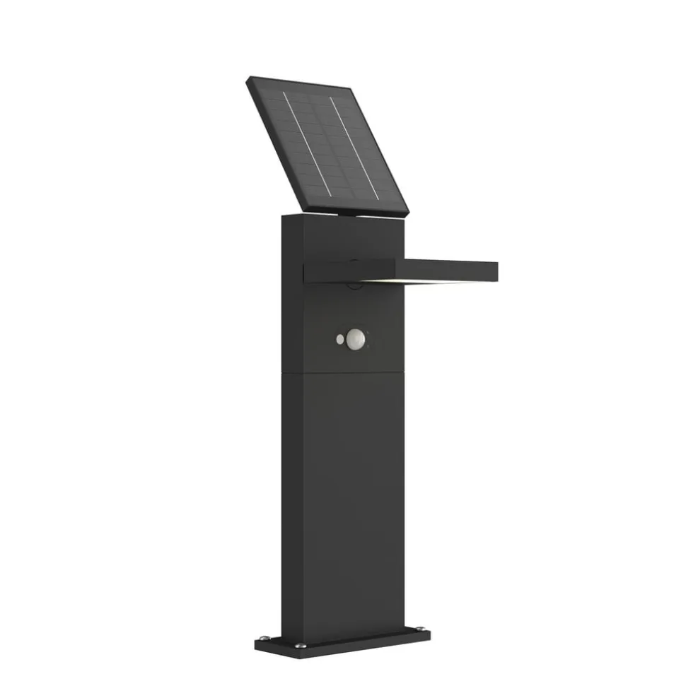 Lucande LED-solcellelampe Silvan, 60 cm, sensor, antracit