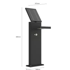 Lucande LED-solcellelampe Silvan, 60 cm, sensor, antracit