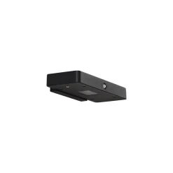 Lucande LED-solcelle-væglampe Tavon, kantet, sort, sensor