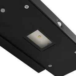 Lucande LED-solcelle-væglampe Tavon, kantet, sort, sensor