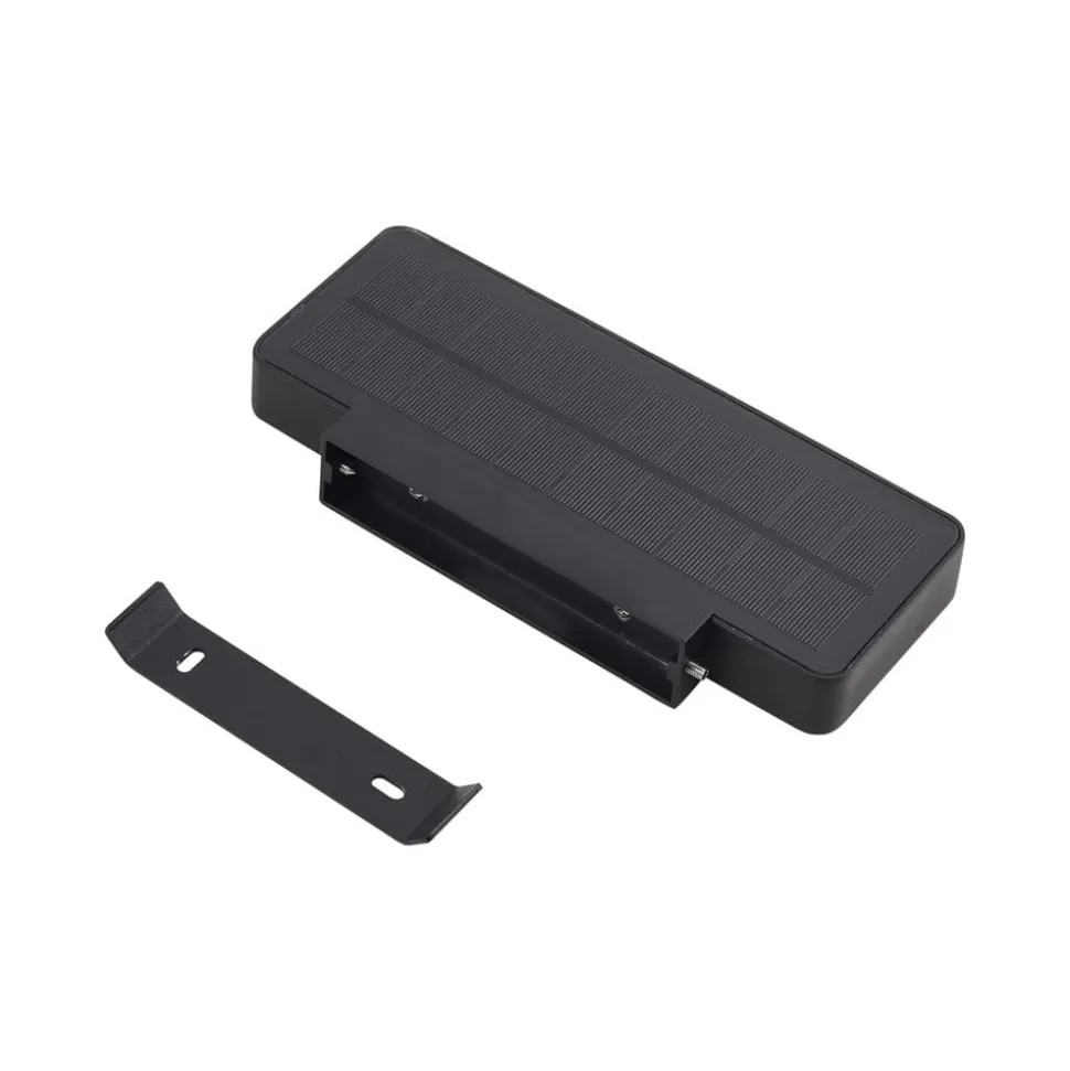 Lucande LED-solcelle-væglampe Tavon, kantet, sort, sensor