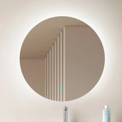 Lucande LED-spejl Celestiel, rund, opvarmbar, CCT, Ø 60 cm