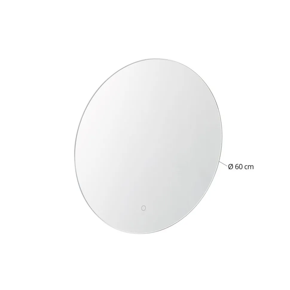 Lucande LED-spejl Celestiel, rund, opvarmbar, CCT, Ø 60 cm