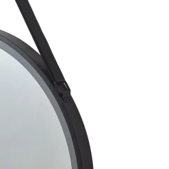 Lucande LED-spejl Lelin, Ø 45 cm, sort, aluminium, CCT