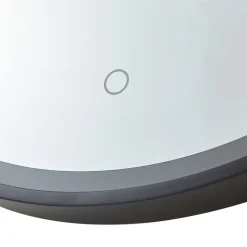 Lucande LED-spejl Lelin, Ø 45 cm, sort, aluminium, CCT