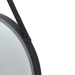 Lucande LED-spejl Lelin, Ø 60 cm, sort, aluminium, CCT