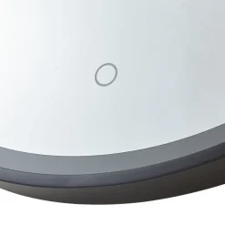 Lucande LED-spejl Lelin, Ø 60 cm, sort, aluminium, CCT