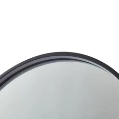 Lucande LED-spejl Miren, sort, aluminium, CCT, hylde