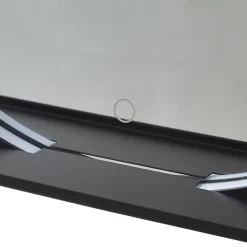 Lucande LED-spejl Miren, sort, aluminium, CCT, hylde