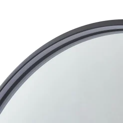 Lucande LED-spejl Miren, sort, aluminium, CCT, hylde