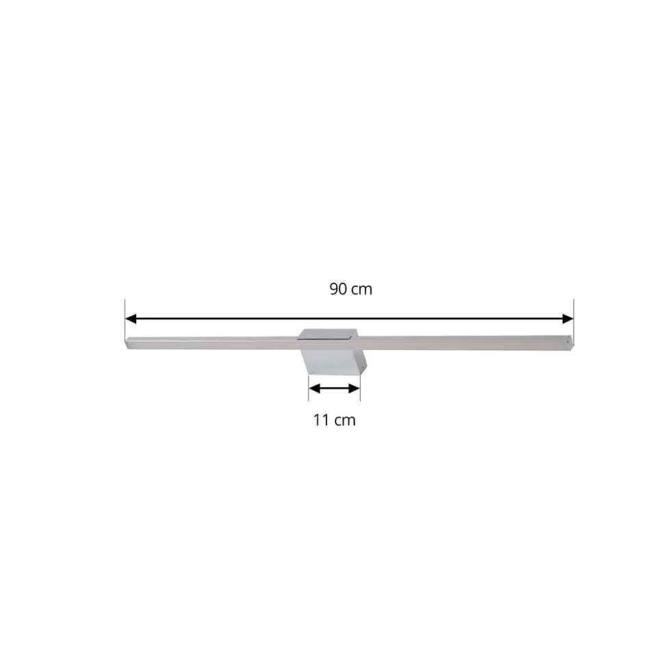 Lucande LED-spejllampe Kivana, krom, metal, 90 cm, IP44