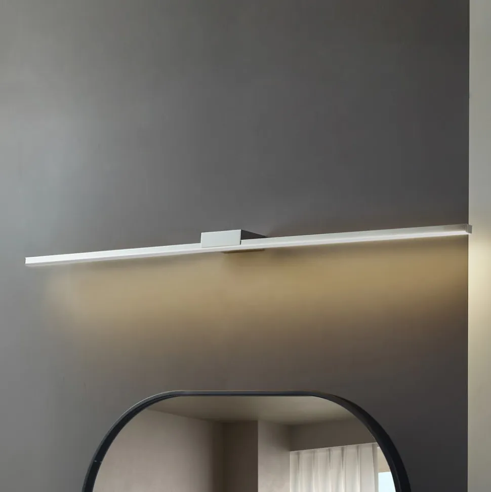 Lucande LED-spejllampe Kivana, krom, metal, 120 cm, IP44