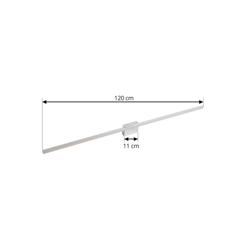 Lucande LED-spejllampe Kivana, krom, metal, 120 cm, IP44