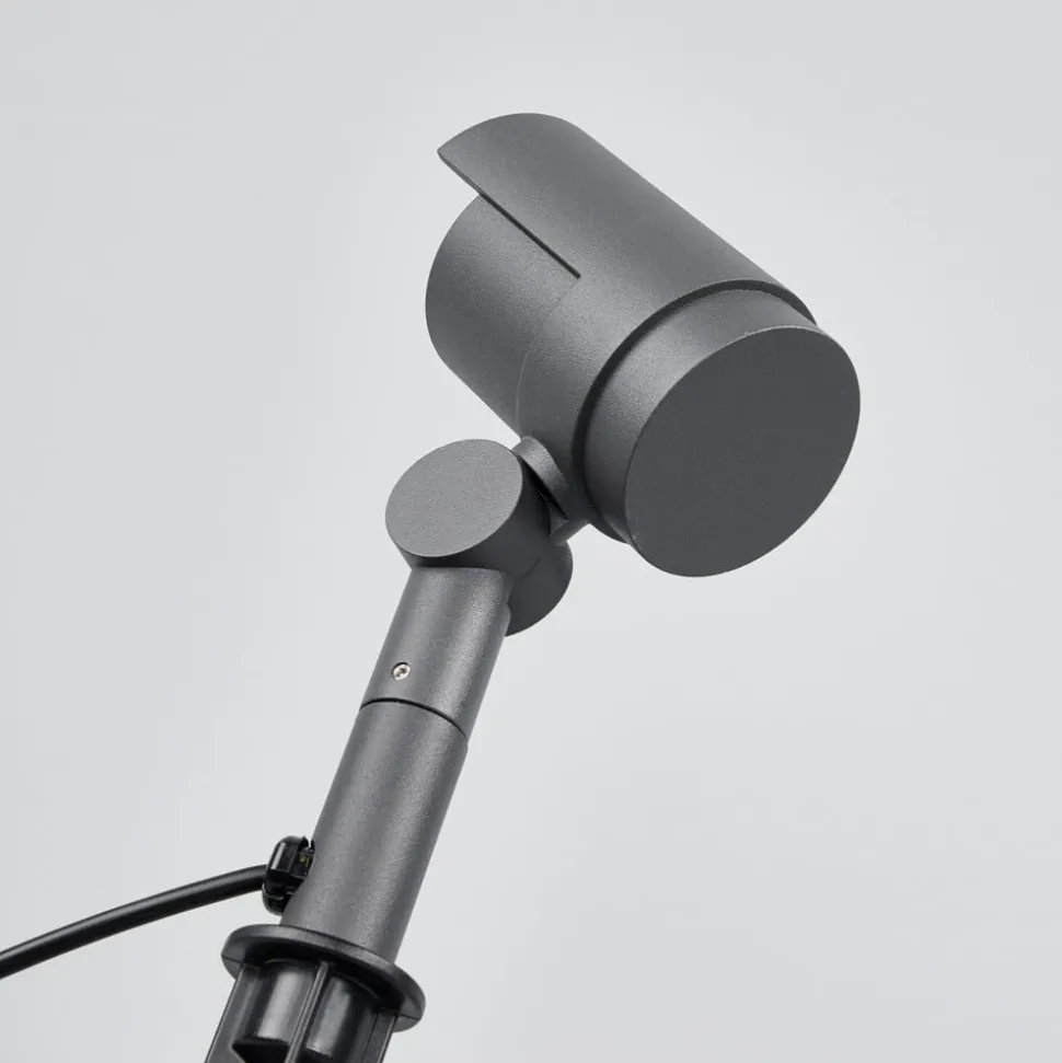 Lucande LED-spot med jordspyd Beatrix, antracit, aluminium, 45,7 cm