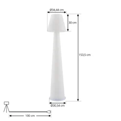 Lucande LED-terrasselampe Gauri, hvid, 153 cm, IP44