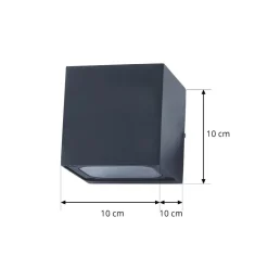 Lucande LED-udendørs væglampe Merjem, 10 cm, op/ned, IP54