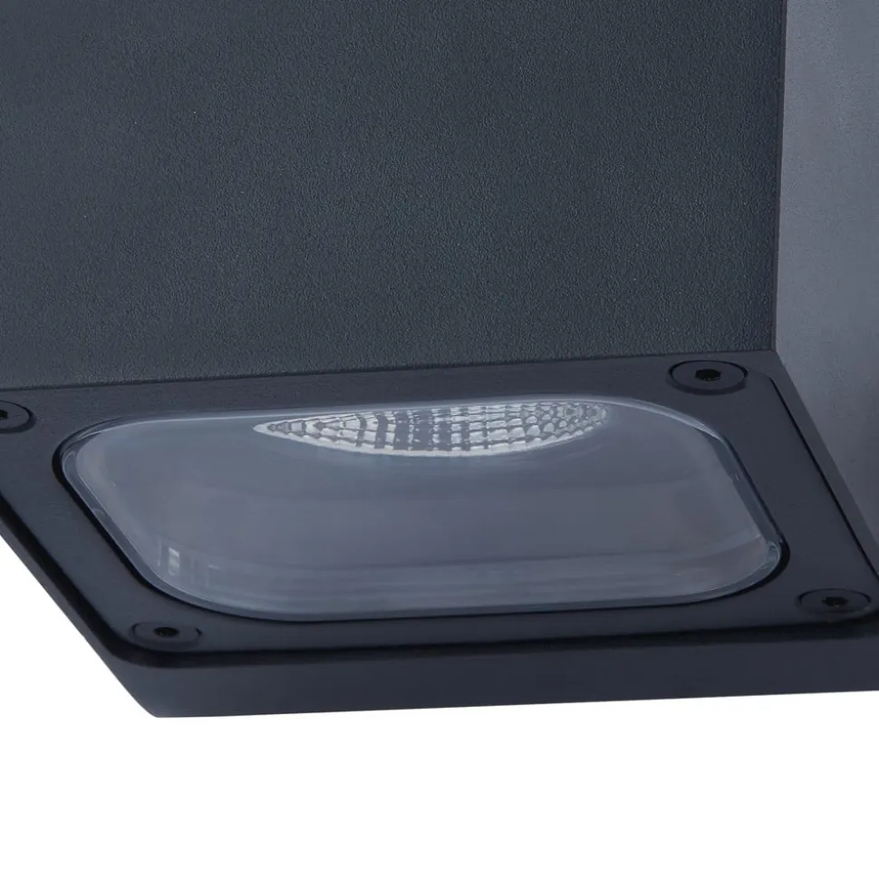 Lucande LED-udendørs væglampe Merjem, 10 cm, op/ned, IP54