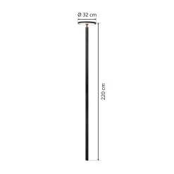 Lucande LED-udendørslampe Akito, antracit, 220 cm, IP54
