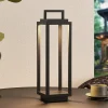 Lucande LED-udendørslampe Mirina, sort, genopladeligt batteri, touch-dæmper