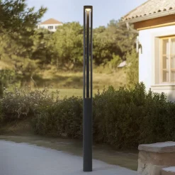 Lucande LED-udendørslampe Pirron, 230 cm, antracit, IP65