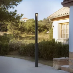 Lucande LED-udendørslampe Pirron, 230 cm, antracit, IP65