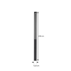 Lucande LED-udendørslampe Pirron, 230 cm, antracit, IP65