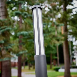 Lucande LED-udendørslampe Sidny, 220 cm, antracit, IP54