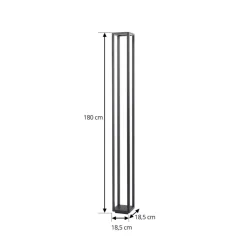 Lucande LED-udendørslampe Thorvid, højde 180 cm, sort