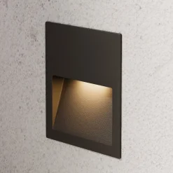Lucande LED-vægindbygningslampe Loya, 11,5x11,5 cm, grå, IP54