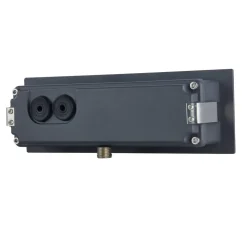 Lucande LED-vægindbygningslampe Loya, 23 x 8 cm, grå, IP54