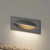 Lucande LED-vægindbygningslampe Zandro, 25 cm, antracit, IP65
