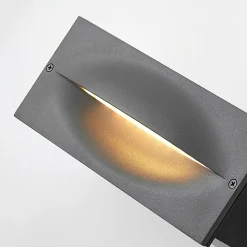 Lucande LED-vægindbygningslampe Zandro, 25 cm, antracit, IP65