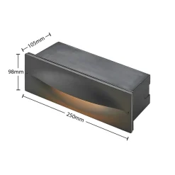 Lucande LED-vægindbygningslampe Zandro, 25 cm, antracit, IP65
