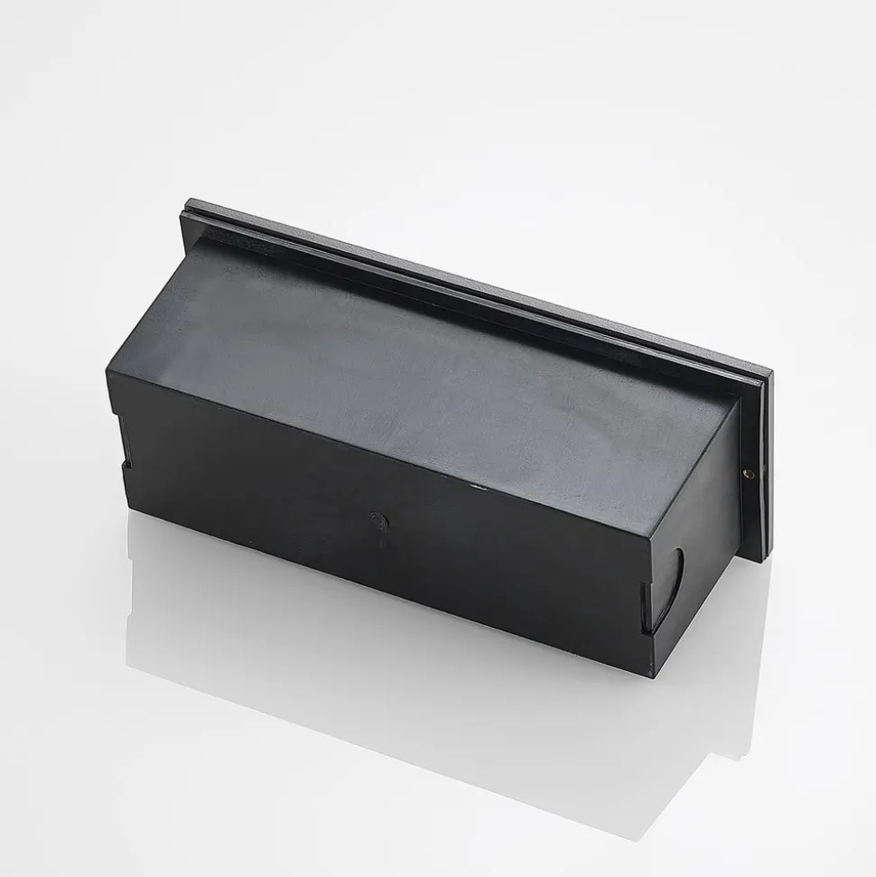 Lucande LED-vægindbygningslampe Zandro, 25 cm, antracit, IP65