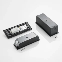Lucande LED-vægindbygningslampe Zandro, 25 cm, antracit, IP65