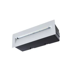 Lucande LED-vægindbygningslampe Loya, 23 x 8 cm, hvid, IP54