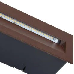 Lucande LED-vægindbygningslampe Loya, 23 x 8 cm, rust, IP54