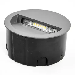 Lucande LED-vægindbygningslampe Loya, Ø 11,5 cm, grå, IP54